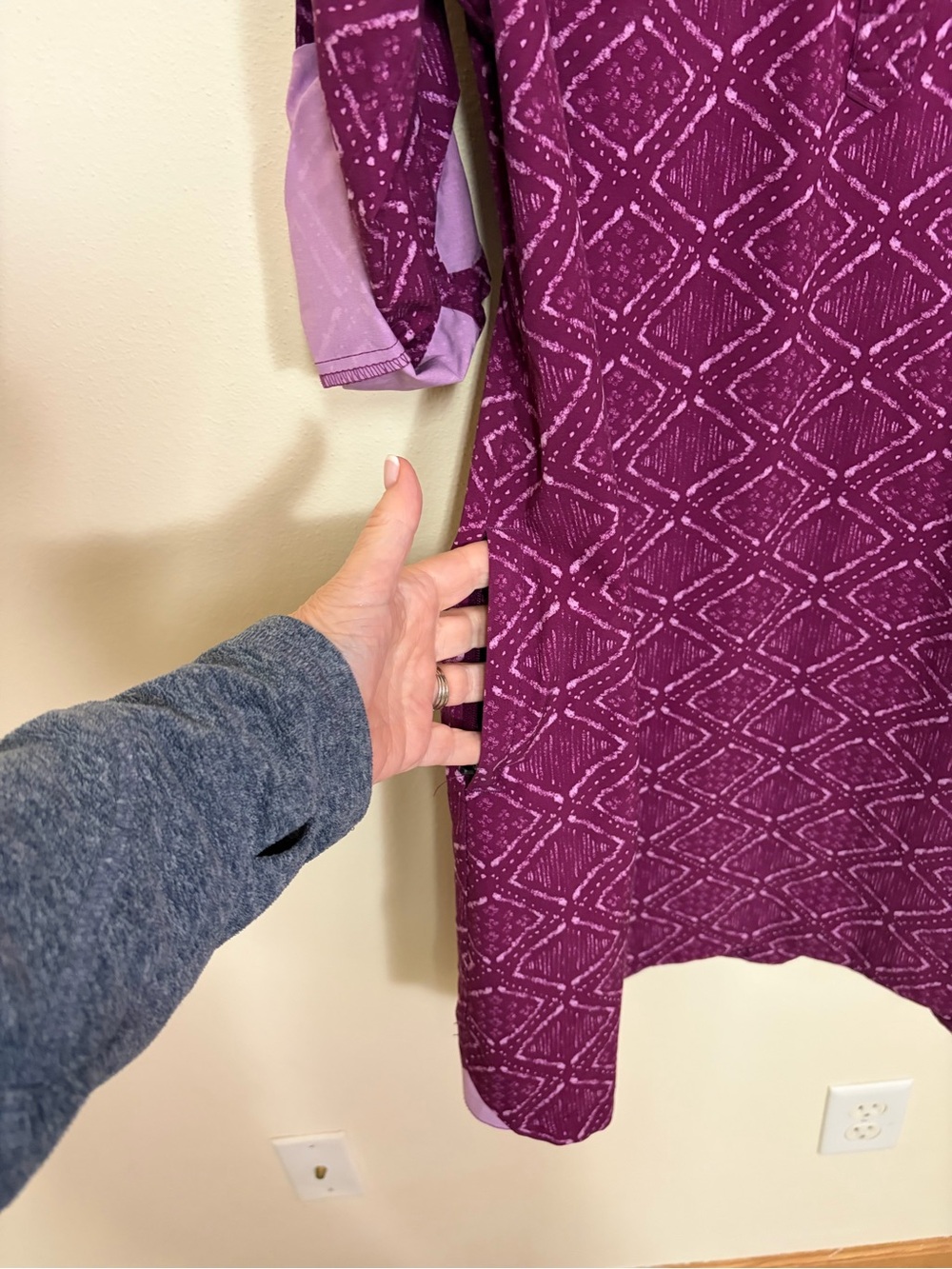 Title Nine Purple Printed Shirt Dress - Picture 10 of 13
